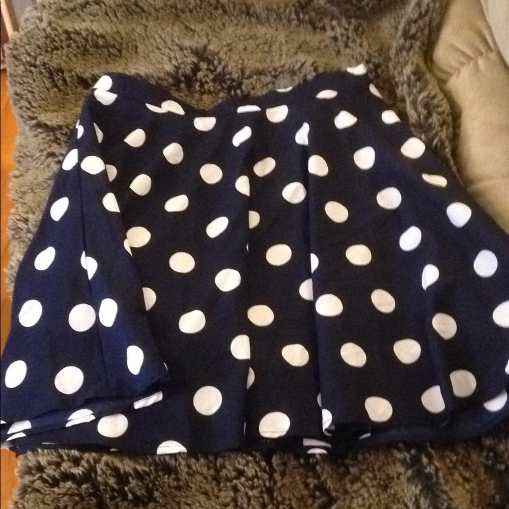 Navy blue, polka dot skirt